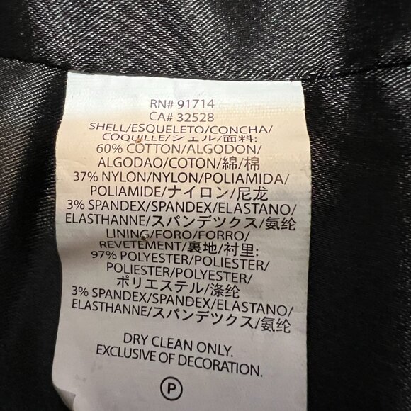 Armani Exchange Navy Satin Trim Blazer Jacket Women's Size L Fitted Single Butto - Picture 4 of 12